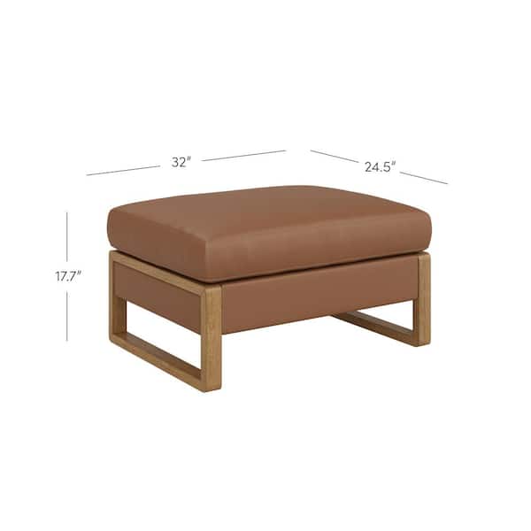 Nathan James Madison Upholstered Ottoman with Brushed Light Brown