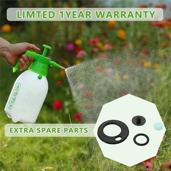 Manual Garden Sprayer Hand Lawn Pressure Pump Sprayer Safety Valve  Adjustable Nozzle Half Gal