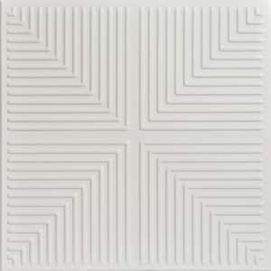Pyramid Illusion 1.6 ft. x 1.6 ft. Glue Up Foam Ceiling Tile in Dove White