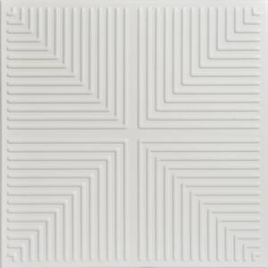 Pyramid Illusion 1.6 ft. x 1.6 ft. Glue Up Foam Ceiling Tile in Dove White