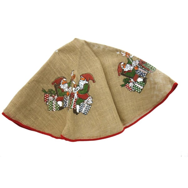 Santaland 39.25 in. Jute Tree Skirt with Printing