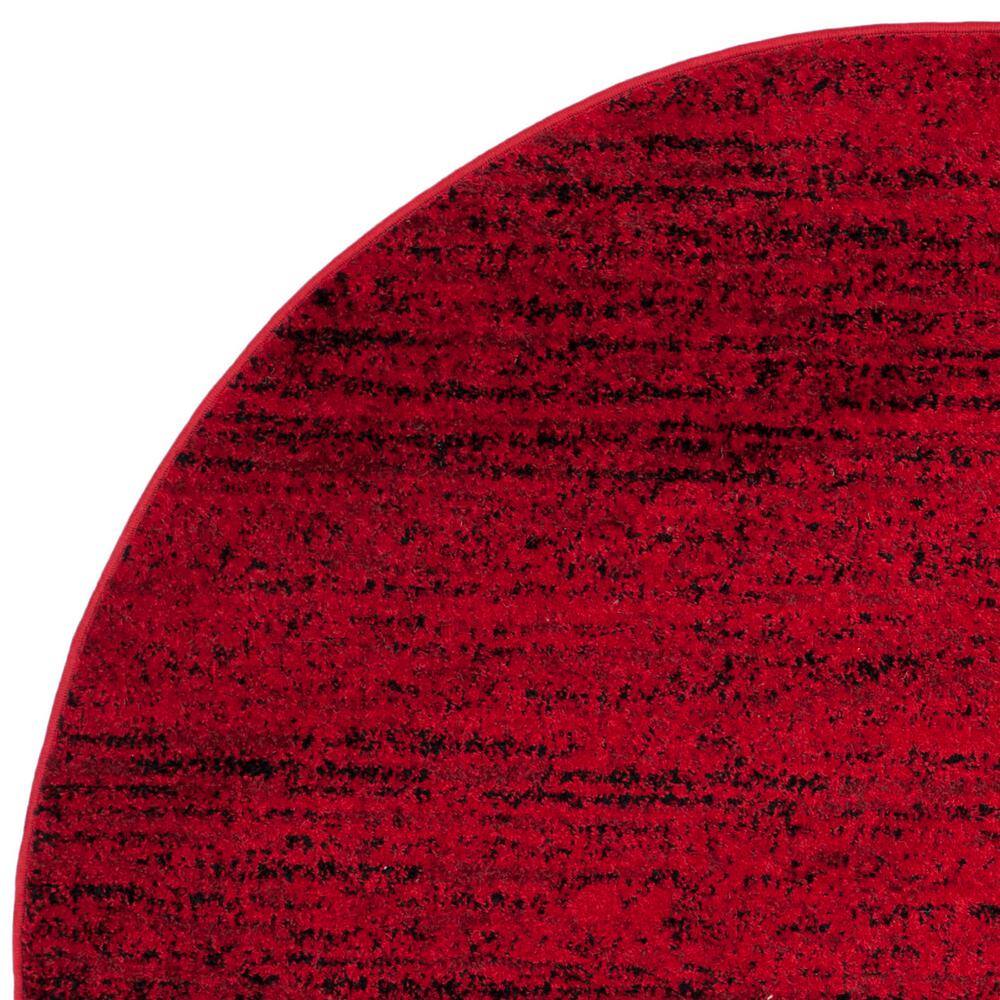 Adirondack Red and Black Round Synthetic Area Rug 6' x 6'