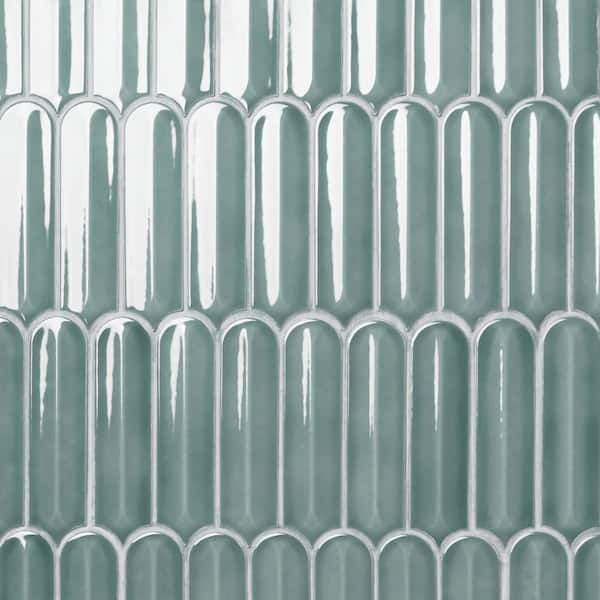 Ivy Hill Tile Medley Feather Marine Blue 11.41 in. x 12.87 in. Glossy Ceramic Mosaic Wall Tile (1.01 sq. ft./Each)
