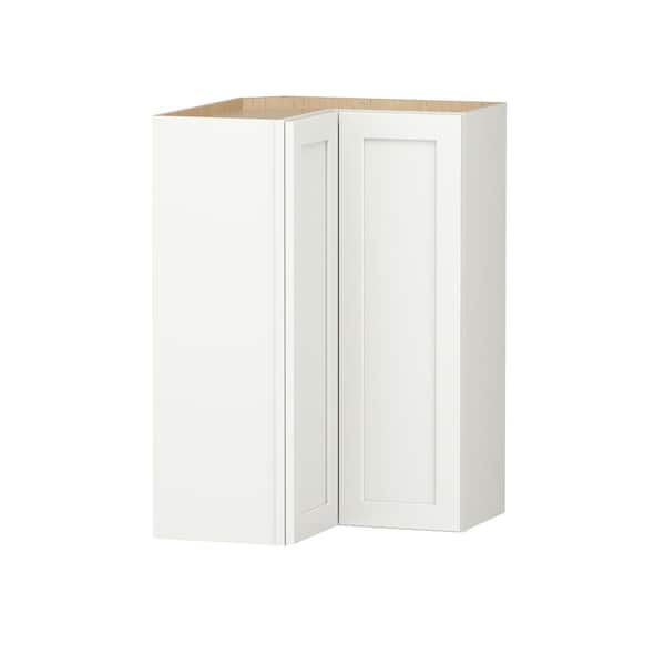SIMPLY WOODMARK PRO Shaker Full Overlay 24 in. W 12 in. D 36 in. H Plywood Assembled Wall Corner Easy Reach Kitchen Cabinet in Linen White