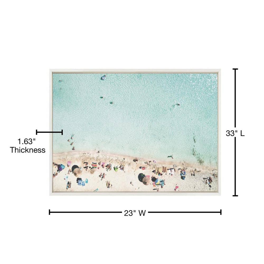 Turquoise Beach Aerial View Framed Canvas Print