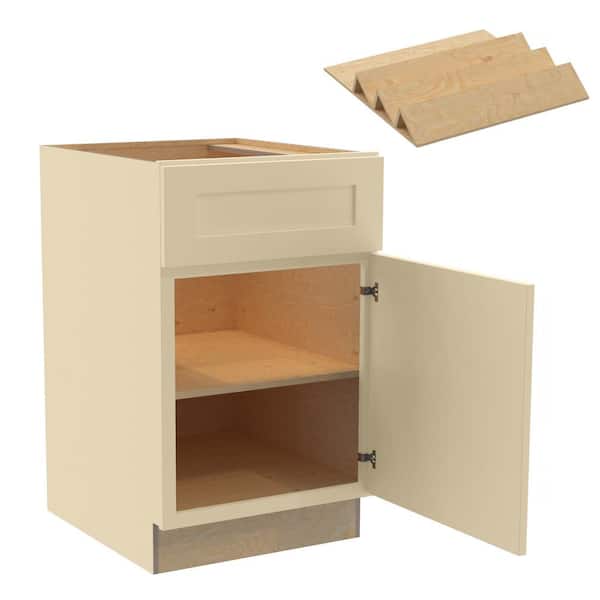 Home Decorators Collection Newport 21 in. W x 24 in. D x 34.5 in. H Assembled Plywood Base Kitchen Cabinet in Blended Cream with Spice Soft Cls RH