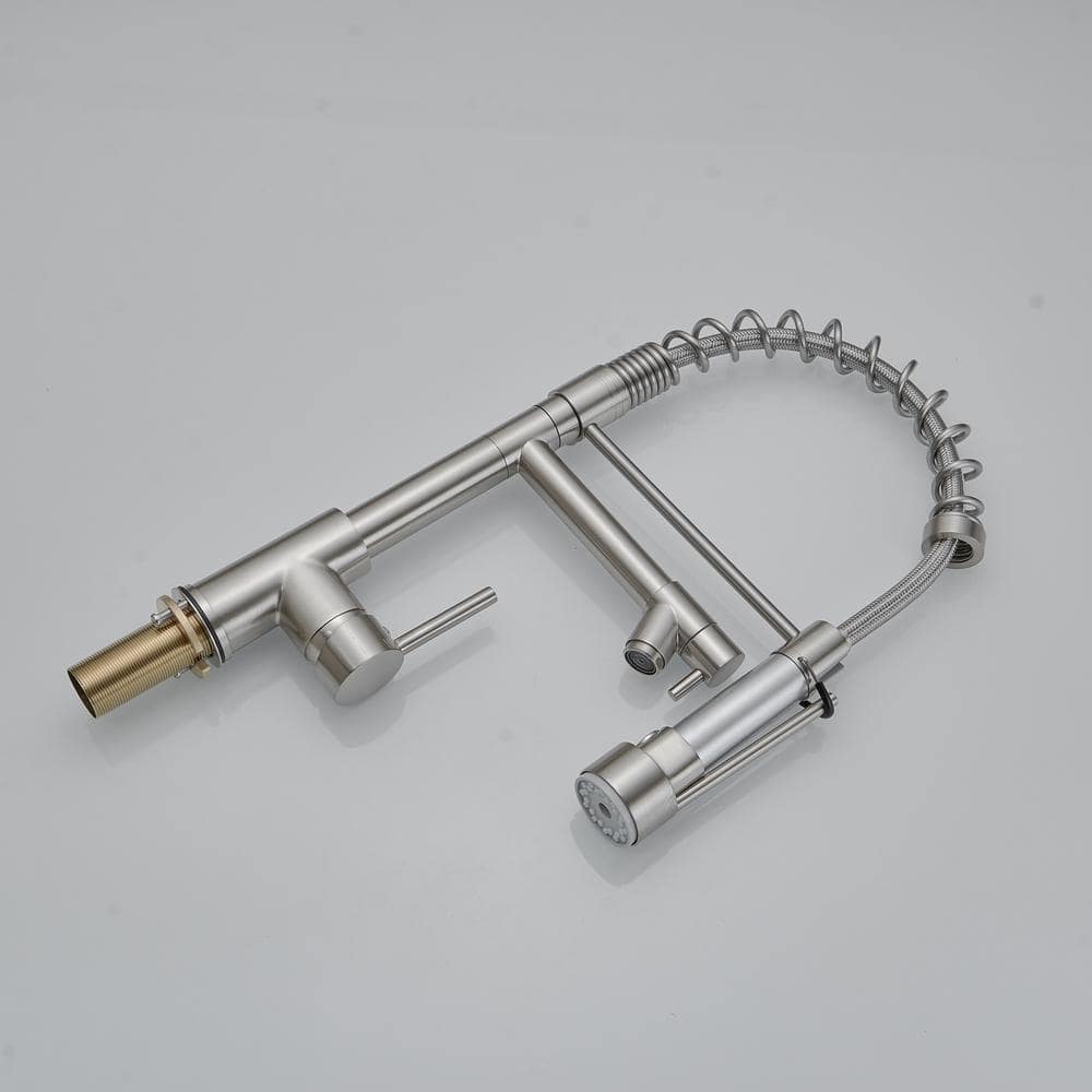 Brushed Nickel Single Handle Pull Down Kitchen Faucet