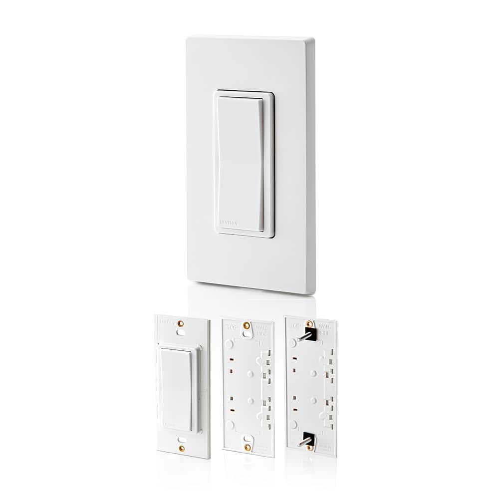 White Wireless Smart Rocker Switch with WiFi and Voice Control