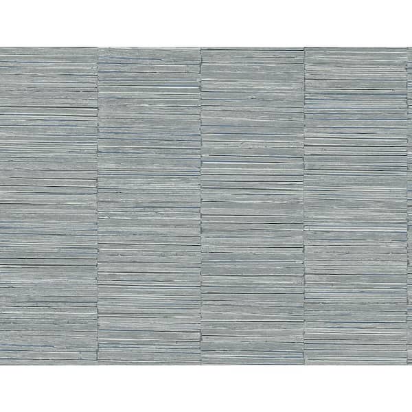 A-Street Prints Jenga Grey Striped Column Vinyl Non-Pasted Textured Repositionable Wallpaper