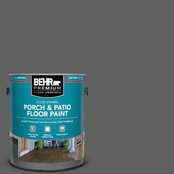 BEHR PREMIUM 1 gal. #N460-6 Hematite Gloss Enamel Interior/Exterior Porch and Patio Floor Paint