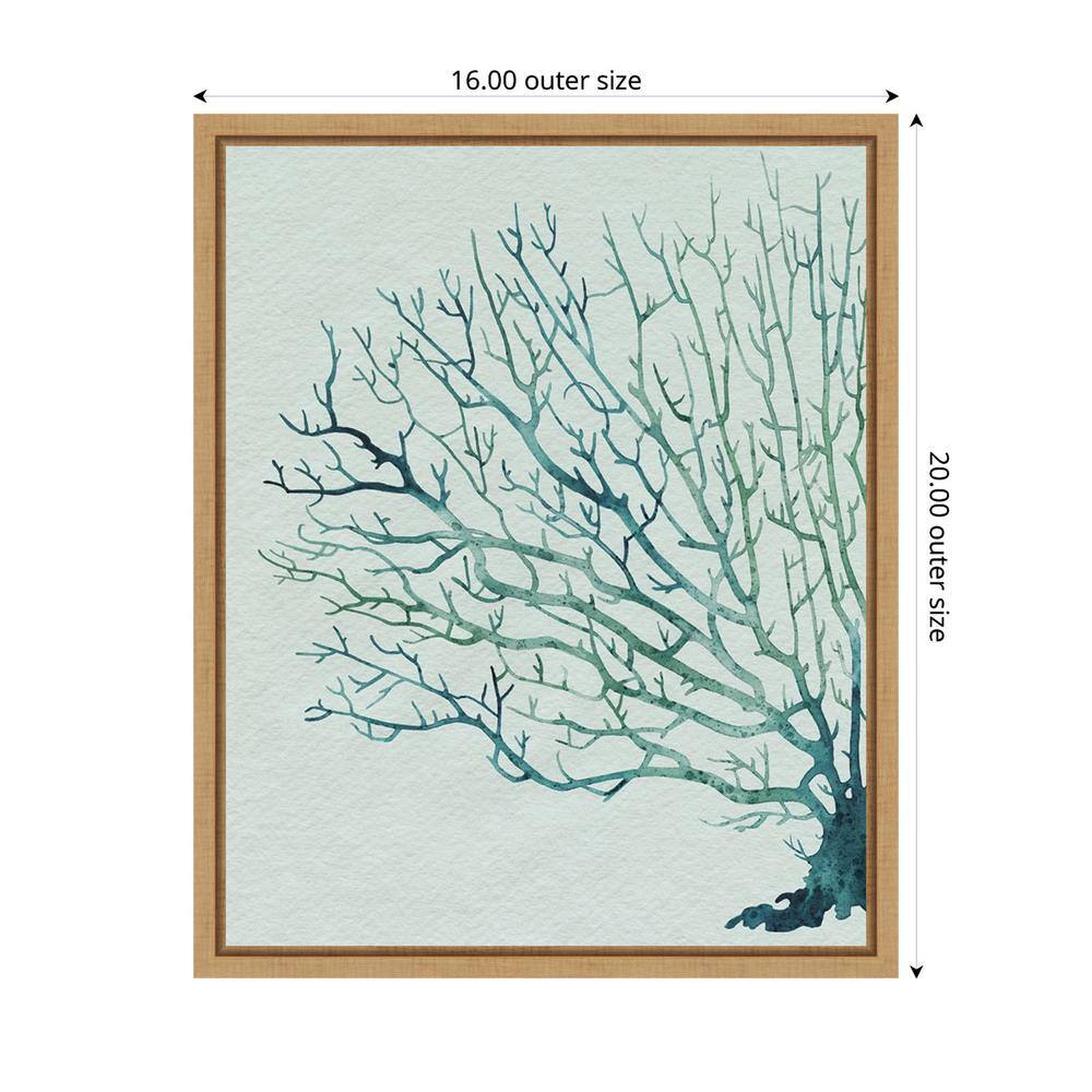 Seaglass Shadow II Abstract Tree Canvas Art with Maple Frame