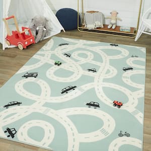 Road Trip Green 5 ft. x 7 ft. Area Rug