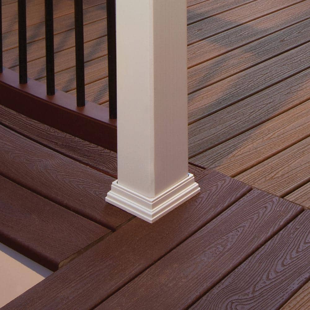 Classic White Composite Deck Post Sleeve Skirt