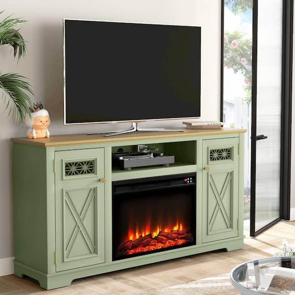 FESTIVO 61.5 in. Freestanding Farmhouse Electric Fireplace TV