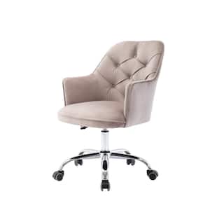 Luxurious Grey Velvet Leisure Sturdy Height Adjustable Button-Tufted Upholstery Chair