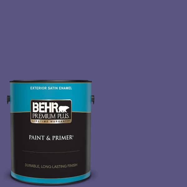 BEHR PREMIUM PLUS 1 gal. #PPU16-01 Aurora Splendor Satin Enamel Exterior Paint & Primer