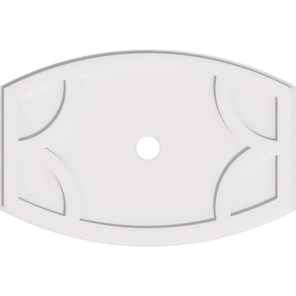 Ekena Millwork 38 in. W x 25-3/8 in. H x 3 in. ID x 1 in. P Kailey Architectural Grade PVC Contemporary Ceiling Medallion