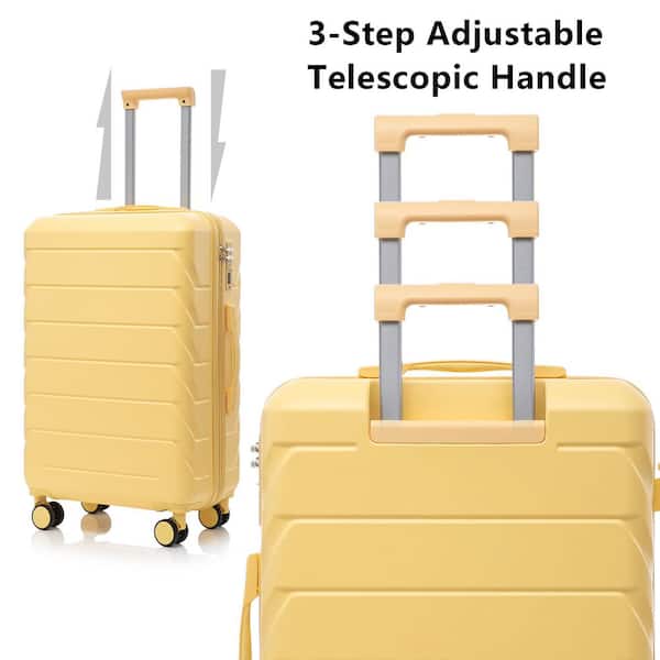Boyel Living 3-Piece Yellow ABS Hardside Spinner Luggage Set with