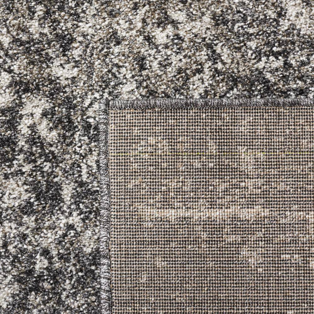 Mid-Century Abstract Black and Light Grey Shag Rug 6' x 9'