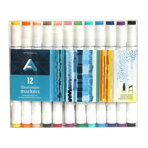Alcohol-Based Marker Pen Kit w/ Brush & Chisel Tip, Carrying Case - 22 –  Best Choice Products