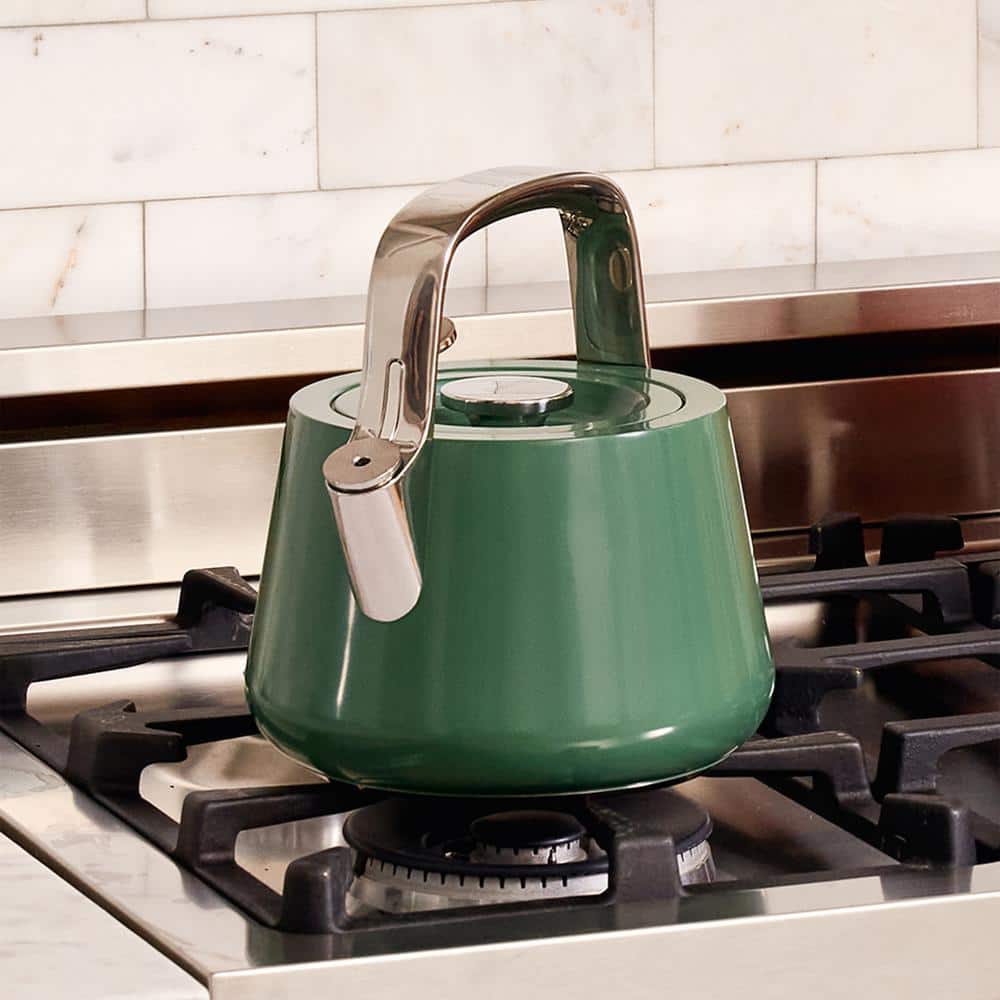 Sage Green Stainless Steel Whistling Tea Kettle