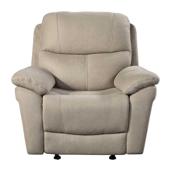 EVERGLADE HOME Mackay Tan Microfiber Upholstery Reclining Chair