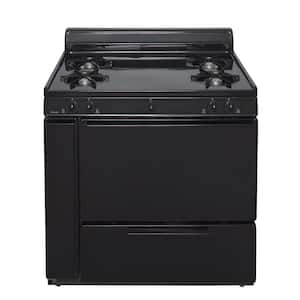 36 in. 3.91 cu. ft. Battery Spark Ignition Gas Range in Black