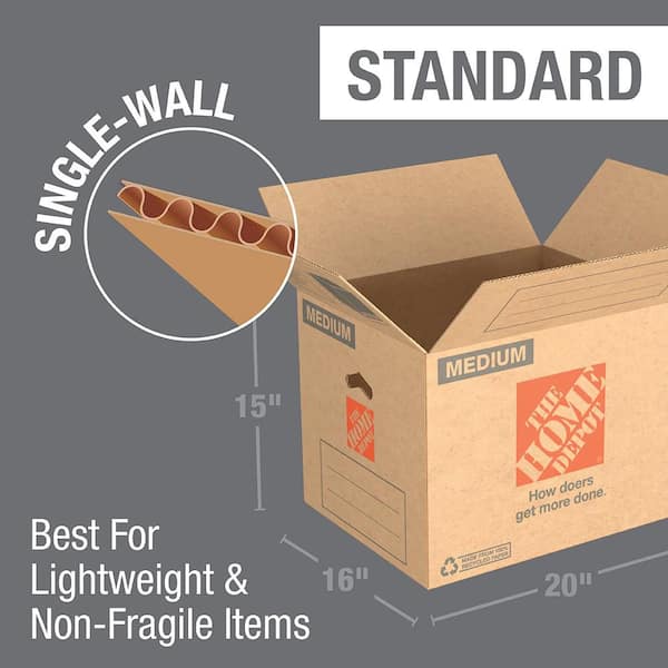 Medium Moving, Shipping, Storage Box with Handles (40 Pack)