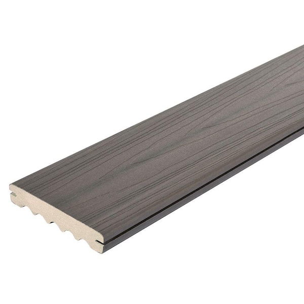 Fiberon ArmorGuard 15/16 in. x 5-1/4 in. x 12 ft. Nantucket Gray Grooved Edge Capped Composite Decking Board