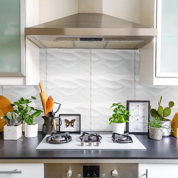 More Natur Matte White 9-7/8 in. x 15-3/4 in. Ceramic Wall Tile (10.9 sq. ft. /Case)