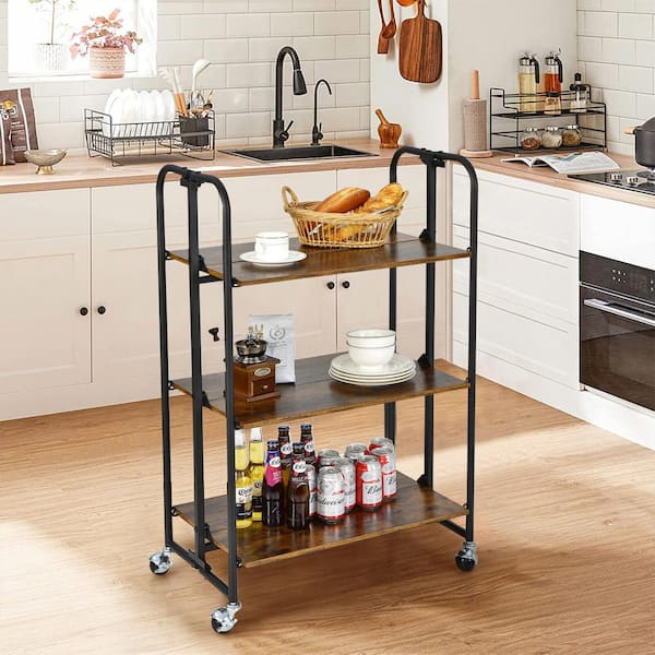 Hotel Deluxe Stainless Steel Mixed Wooden Board Housekeeping Trolley 1pc  Hotel Door Delivery