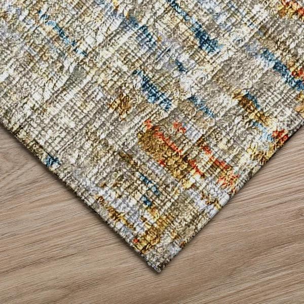 Accord Multi 8 ft. x 8 ft. Abstract Indoor/Outdoor Washable Area Rug