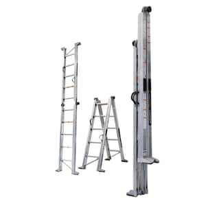 11 ft. Height 14 ft. Reach Aluminum Fully Compactable Multi-Position Ladder 375 lbs. Load Capacity Type IAA Duty Rating