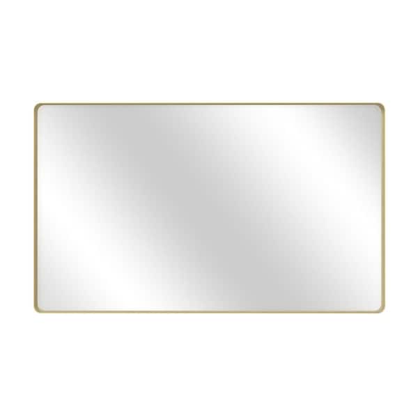 60 in. W x 36 in. H Rectangular Framed Wall-Mounted Bathroom Vanity Mirror in Tempered Glass
