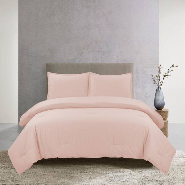 Nouvelle Home Perfectly Cotton 3-Piece Blush Solid Cotton Full