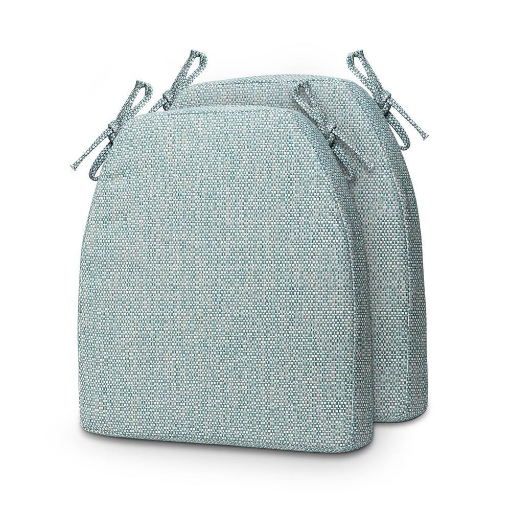 Light Green Trapezoid Outdoor Seat Cushion 2-Pack