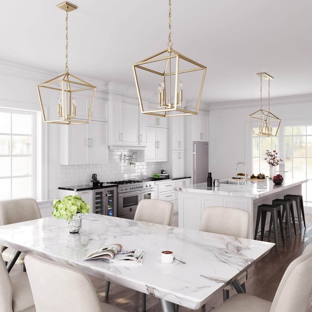 Elegant Modern Gold LED Pendant Light for Indoor/Outdoor Use