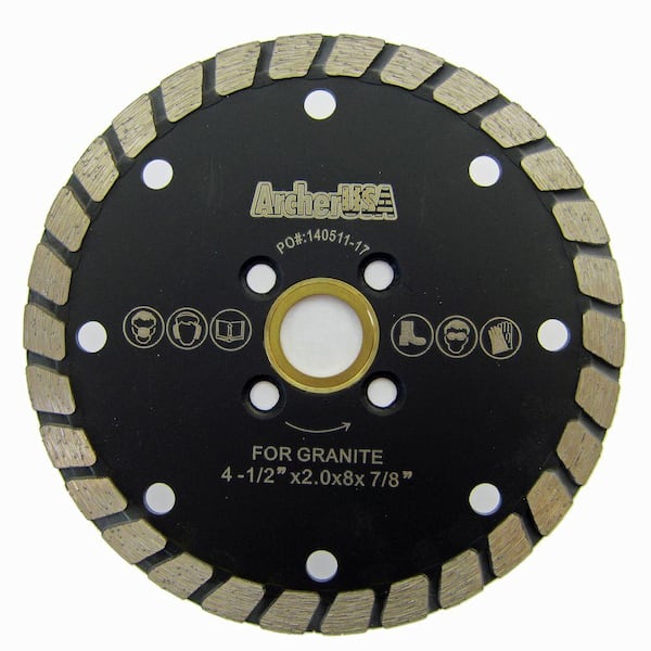 Archer USA 4.5 in. Wide Turbo Diamond Blade for Stone and Masonry Cutting