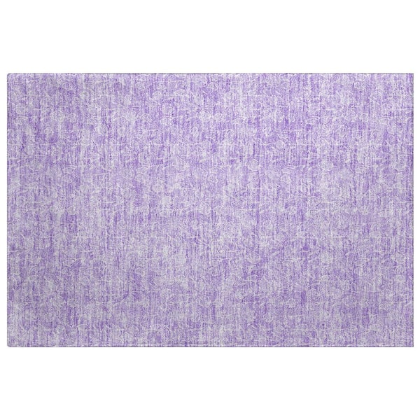 Dream Shag Premium Machine Washable Abstract ADS691 Lilac 3 ft. x 4 ft. Area Rug