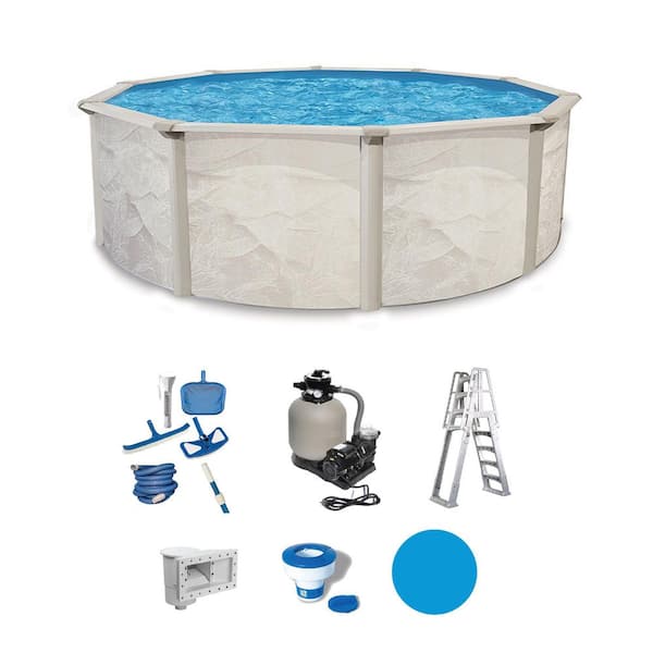 Independence 18 ft. Round 52 in. Deep Hard Sided Above Ground Standard Pool Package
