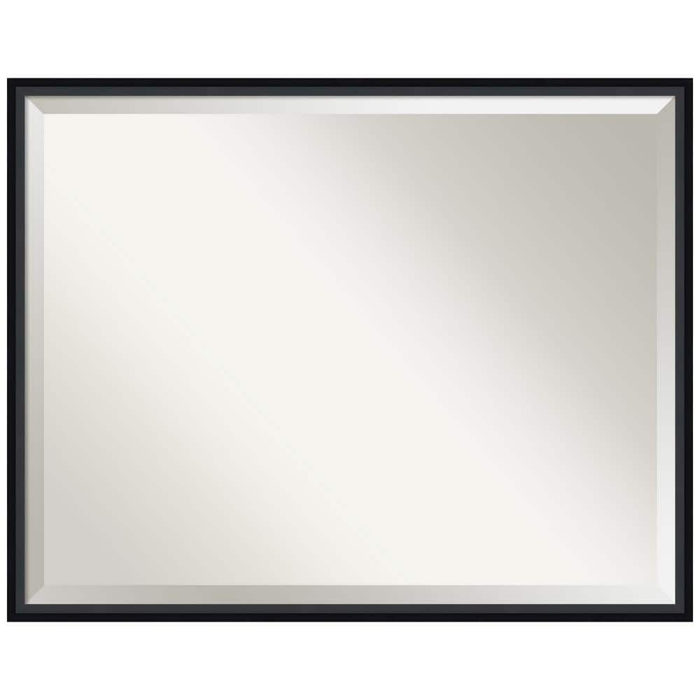 Medium Rectangle Satin Black Beveled Glass Modern Mirror (23 in. H x 29 in. W) price history on PriceWatchPro