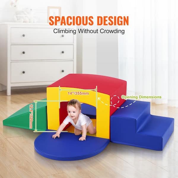 VEVOR Toddler Climbing Toys Indoor 5 Piece Climb Crawl and Tunnel Soft Play Equipment Foam Climbing Toys with Stairs and Ramp PPSDPMX5DCS0ZSNWOV0 The Home Depot