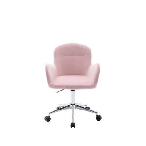 Pink Velvet Swivel Shell Chair
