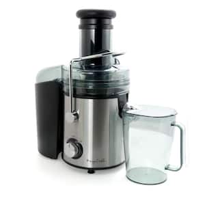Stainless Steel Chrome Wide Mouth Juice Extractor, Juice Machine with Dual Speed Centrifugal Juicer