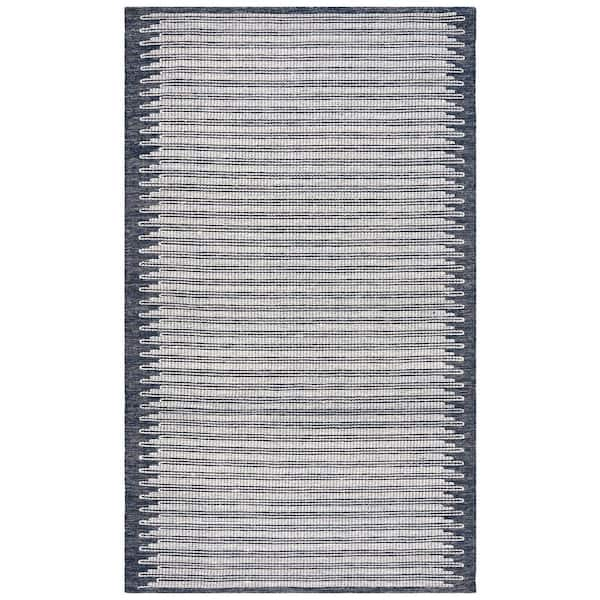 SAFAVIEH Ebony Ivory/Navy 4 ft. x 6 ft. Modern Area Rug