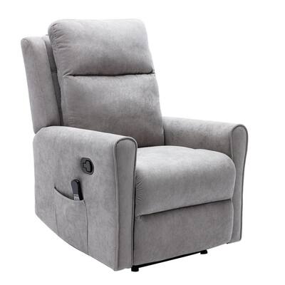 Gray Color Heat and Rolling Kneading Massage Seat Recliner Chair with Removable Padded