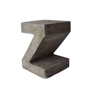Concrete Outdoor Accent Dining Coffee Table Light Gray Contemporary Decorative Modern Side Z-Shaped Lightweight Body