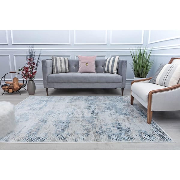 Samina Mediterranean Breeze Blue Area Rug - 2 X 8