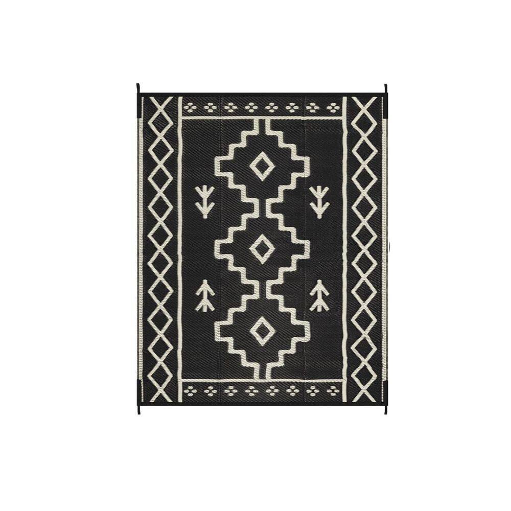 8 x 10 Waterproof, Reversible Boho Patio Plastic Straw Outside Rug (Black） price history on PriceWatchPro