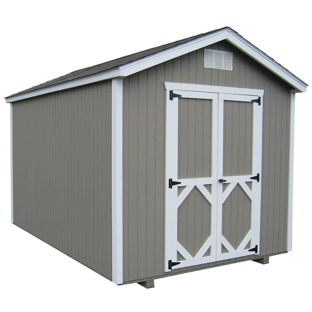 LITTLE COTTAGE CO. Classic Gable 8 ft. W x 12 ft. D Wood Shed Precut Kit without Floor (96 sq. ft.), Beige -  8x12 CWGS-WPC